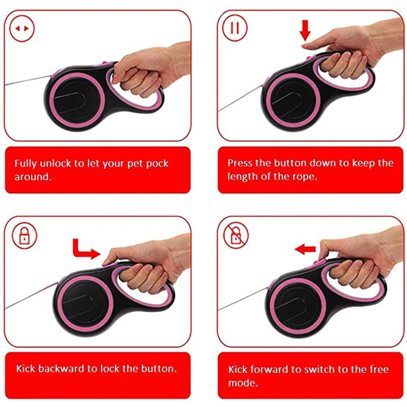 Pet Dogs Extending Leash Automatic Retractable