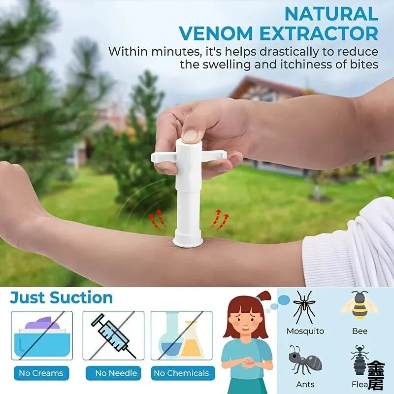 Suction Tool, Poison Remover - Bug Bites and Bee/Wasp Stings, Natural Insect Bite Relief, Chemical Free Single