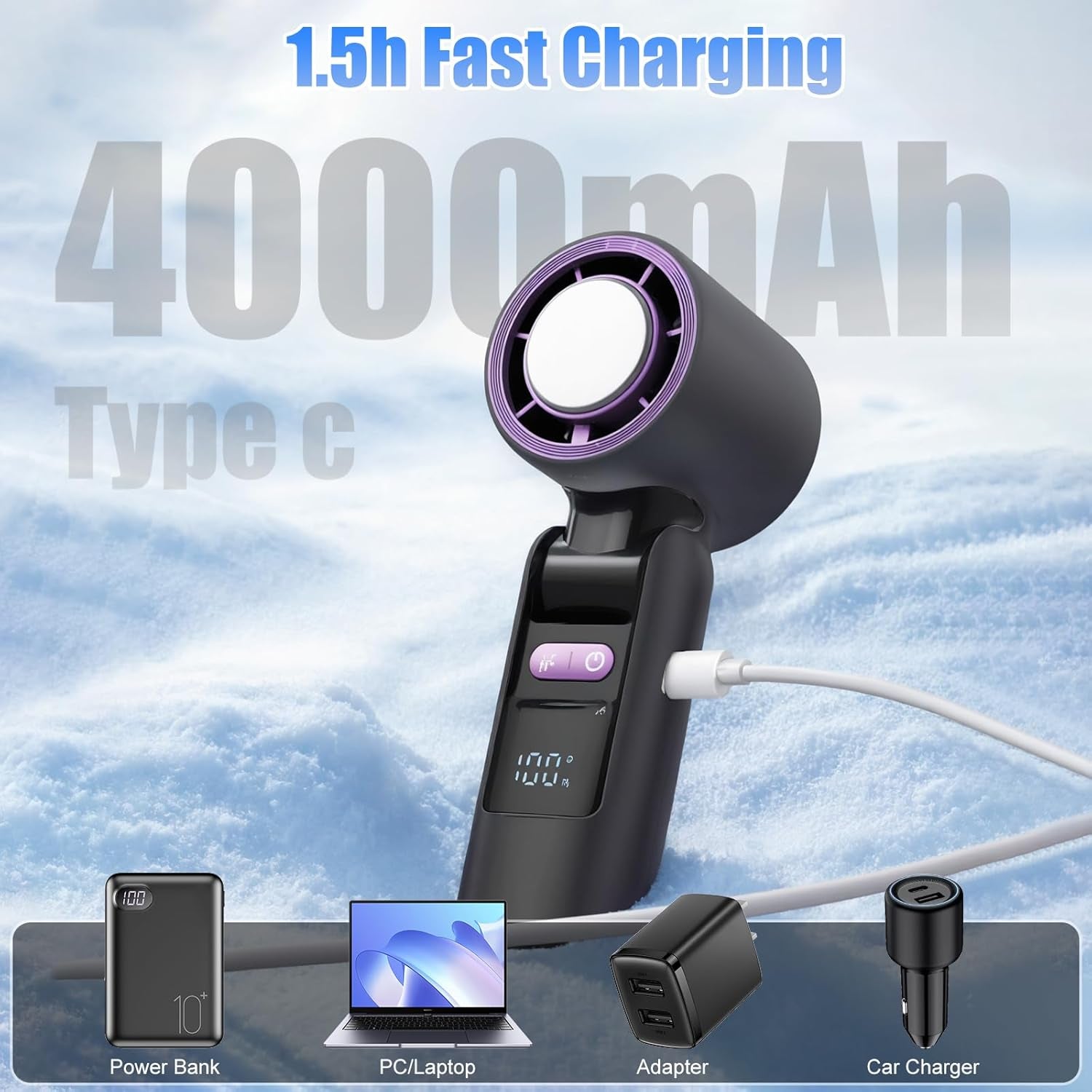 Mini Handheld Fan with Cooling Plate,Portable Fan Speed