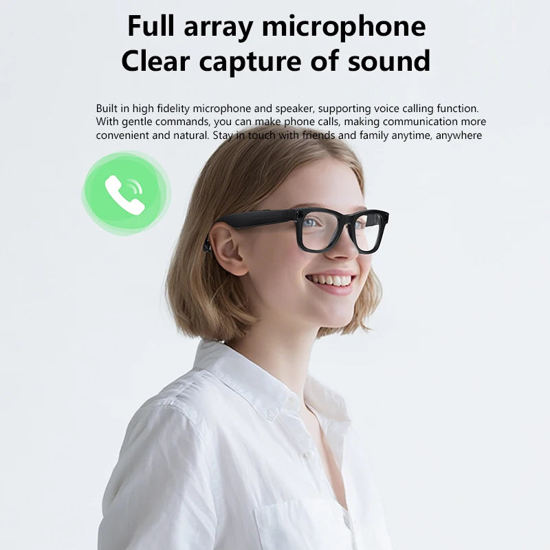Smart AI Glasses Camera HD Photo Video 