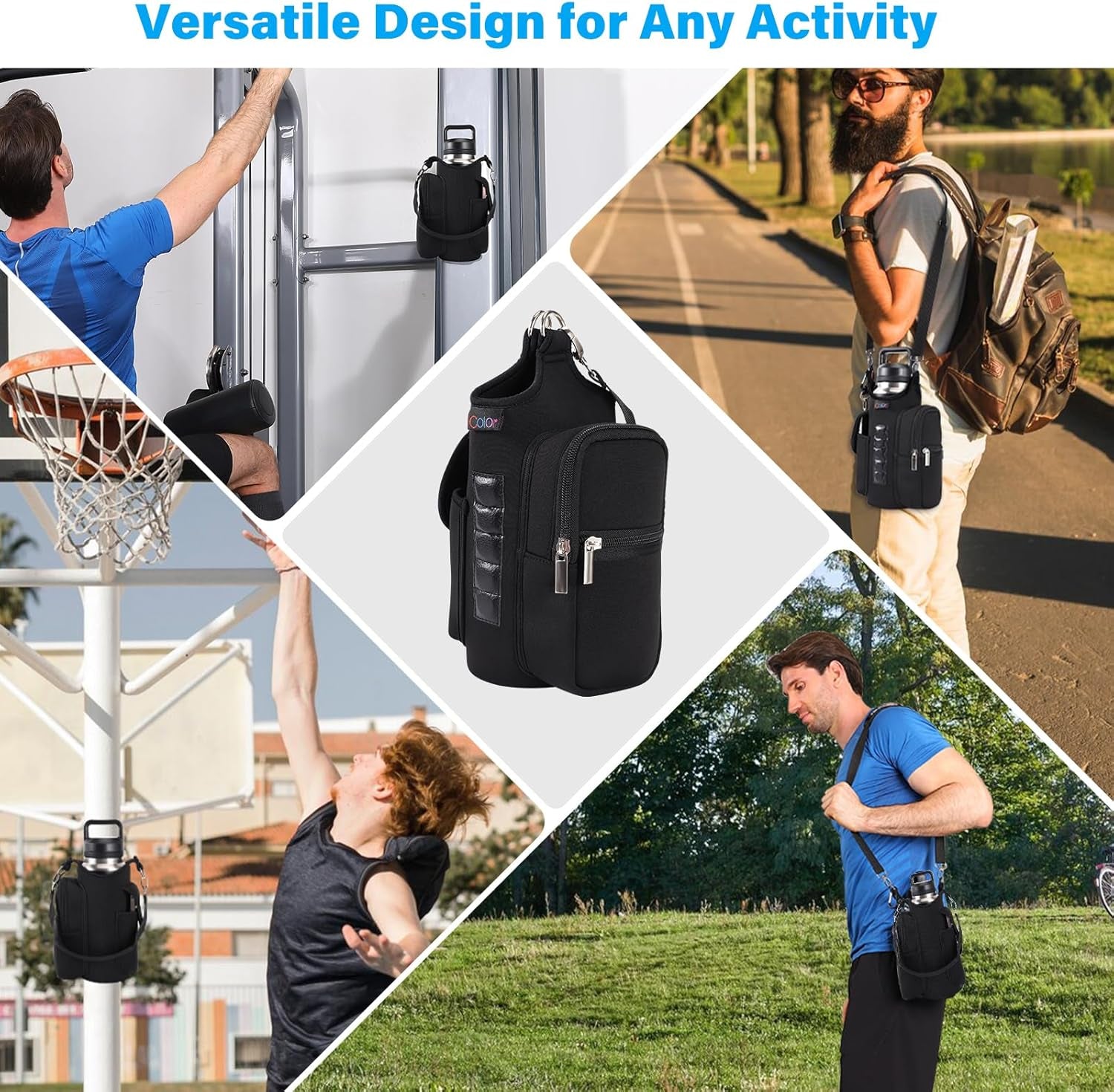 Magnetic Gym Bag Water Bottle Carrier Holder with Strap & Phone Pocket,Gym Magnetic Bag 